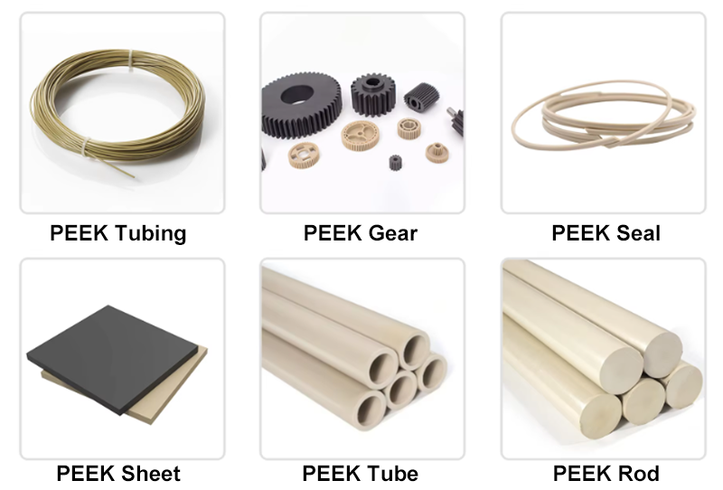 PEEK tubing, tube, rod, sheet and machined product range