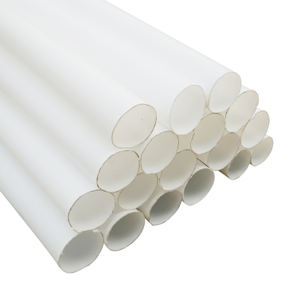 White PTFE rigid tubes prepared for dimensional and visual inspection