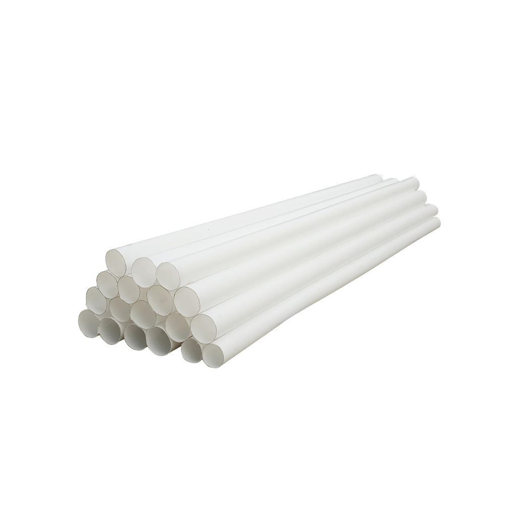 PTFE plastic tubes with white material surface for industrial machining and fluid handling